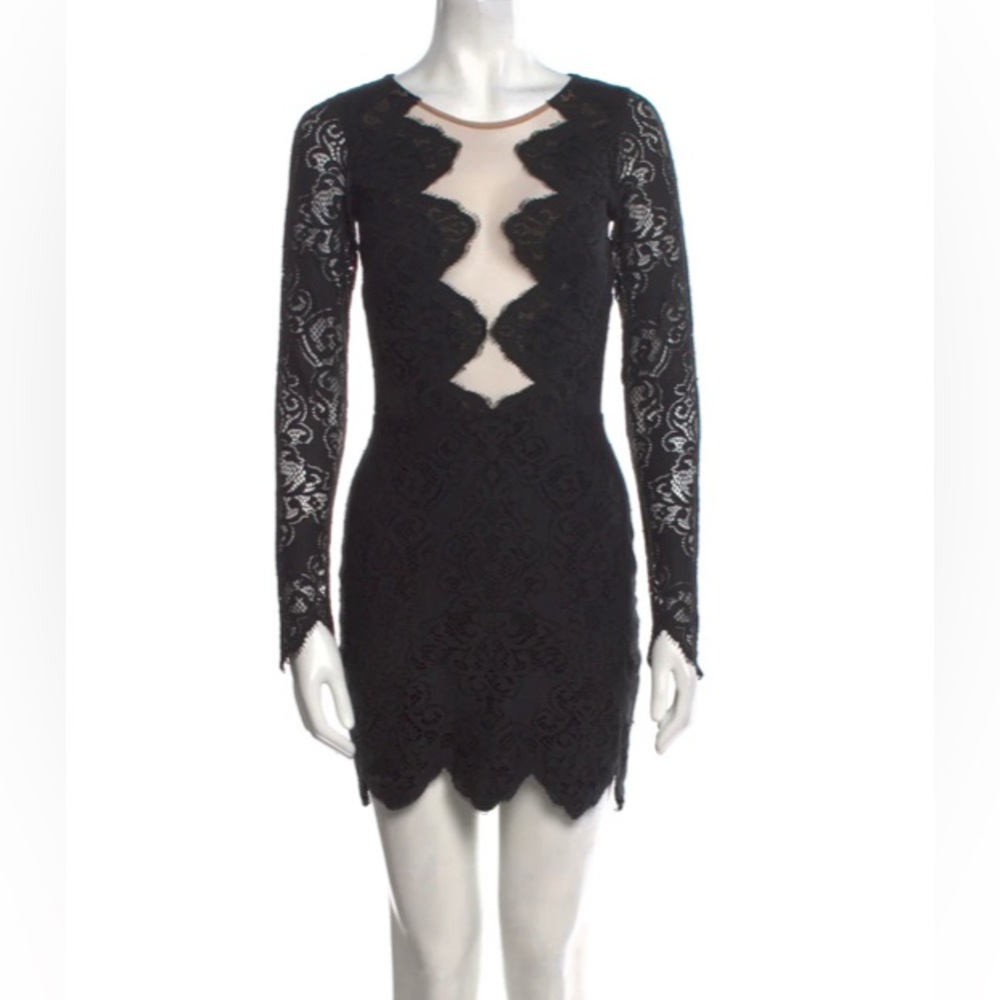 FOR LOVE & LEMONS Lace Pattern Mini Dress